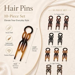 10 Pcs French Hair Clips for Women, Elegant 1 Count (Pack of 10), Multicolor