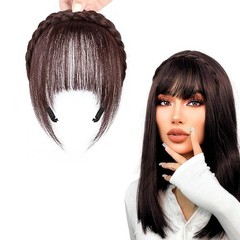 Women’s Wig with Bangs and Sideburns Trendy Braided Headband Hair Accessories US