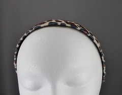 Tan Brown cheetah faux fur animal print headband hair band 1 1/8″ wide leopard