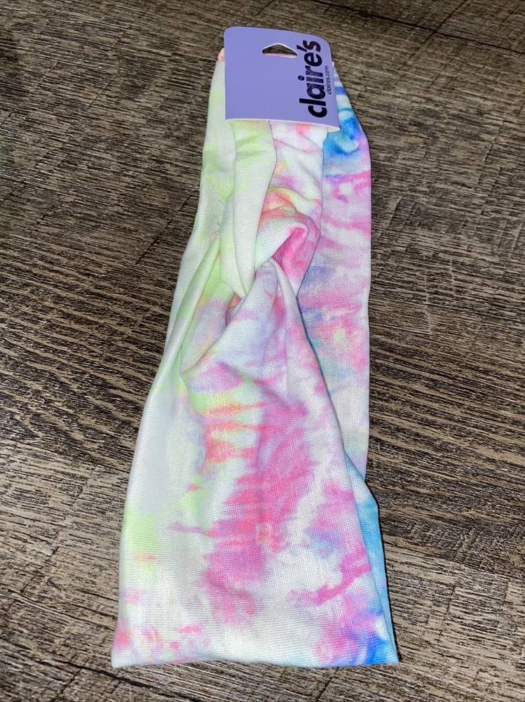 Claires Tie-Dye Pink Purple Blue Head Wrap Headband Hair Accessory