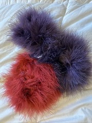 2 Purple And 1 Burgundy Fox Fur Boot Toppers NEW – In Box