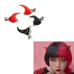 Devil Horn Hair Clips 4 Pcs Black Red Devil Horns Hair Clip Halloween Hair Acces