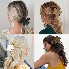 8 PCS Large Matte Hawaiian Flower Hair Claw Clips for Women Girls 8 Colors