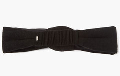 NWT Saint Laurent YSL Black Terry Cotton Knotted Front Silk Lined Headband $550