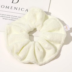 Ivyu Microfiber Hair Drying Scrunchies Towel Fiber 1 Count (Pack of 4), White