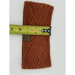 CC Headband Knit Ear Warmer Rust Brown Cable Knit Winter Head Wrap Womens