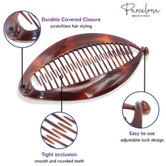 French Flat Fat Fish Set of 2 Shell Brown and Black Banana Hair Clips
