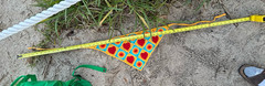 CROCHETED TRIANGLE HEADSCARF WITH HEARTS VALENTINES DAY