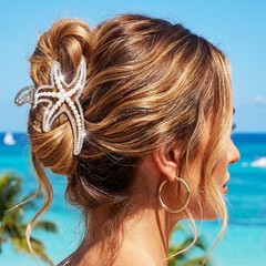 Kilshye Starfish Claw Clips Metal Hair Sea Star A-Gold&Silver