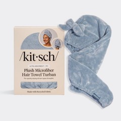Kitsch Plush Microfiber Hair Towel Turban with Bow NIB