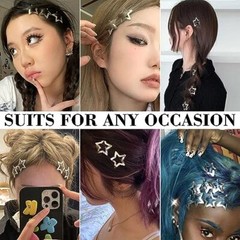 20 PCS 1.22″ Star Hair Accessories – Non-Slip Metal Snap 1.22″ Silver(20PCS)