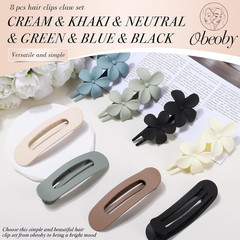 8 PCS Flat Hair Clips, Matte Flat Claw Clips 2 Styles Hair Claws for Women Girls