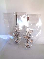 Rhinestone Crystal Leaf Hair Pins for Brides and Flowergirls – 2 Count