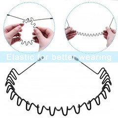 6/1pcs Unisex Black Metal Waved Hair Band Head Hoop Sports Hairband Accessories