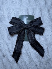 Wild Fable Women’s Black Striped Bow Hair Clip Fabric/Metal Accessory