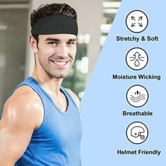 Breathable Sports Headbands for Fitness Workout Moisture Wicking Yoga Sweatband