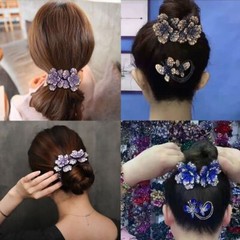 Flower Rhinestone Crystal Hair Claws – Women Fashion Headwear Accessory Hairclip