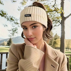 Women Winter Wide Headband Solid Color Knitted Warm Headwrap Girls Punk Elastic