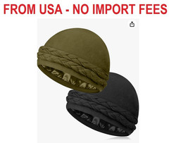 2 Pcs Satin Lined Turban Silky Head Wraps for Men with Long Twist Straps, Mens T