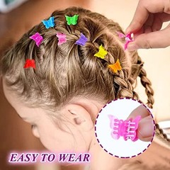 Hair Clip, 100 Pcs Butterfly Hair Clips for Girls, Pastel, Rainbow, Mini Hair