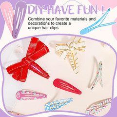 120 Pcs 40 Colors Metal Snap Hair Clips, 2 Inch Hair Barrettes Hair Accessories