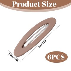 6PCS Large Snap Hair Clips for Women, Oval Snap Hair Clips Matte SnapBarrette…