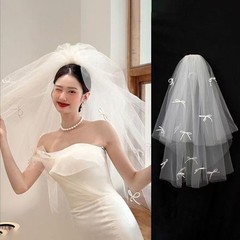 75cm Layered Floral Headpiece for Brides Polyester Hair Accessory with Comb