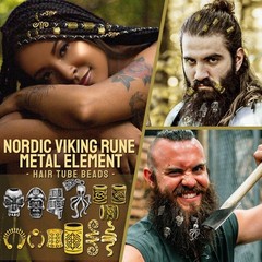 207Pcs Viking Hair Jewelry Nordic Runes Tube Beads,Accessories Kit for Braids…