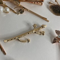 16 Gold Feather Leaf Flower Metal Hair Clips Bobby Pins New Free Shipping