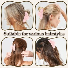 Vovii 2Pcs Pink Bow Claw Clips for Women, Cute Stylish Acrylic Hair
