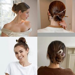 8 Pieces Acetate Hair Pins Sticks U-Shaped Straight Chopsticks Hairpin Hair Styl