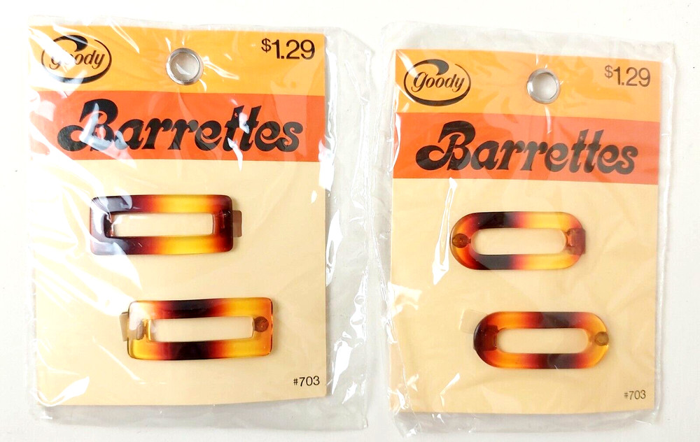 Vintage Goody Oval & Square Barrette Small Mock TORTOISE Lot of 2 Packs SEALED