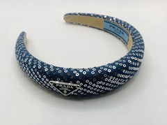 Prada Sequin Blue Denim Headband