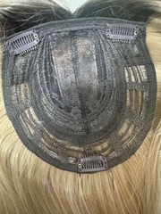 6.3″x6.3″ Brown Ombre Blonde Heat Resistant Synthetic Hair Topper Clip in 18″