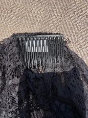 Spirit Black Lace Floral Hair Comb Boho Veil Accessory One Size