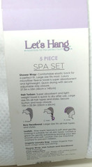 5 Pc. SPA SET-Hair Turban, Loofah, Shower Wrap, Bow Headband, Laundry Bag NEW!