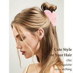 Vovii 2Pcs Pink Bow Claw Clips for Women, Cute Stylish Acrylic Hair