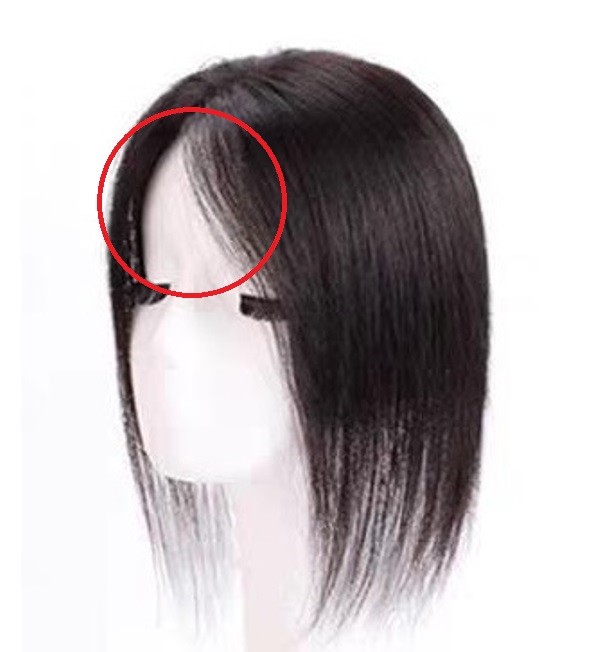 3.5″x5.5″ Seamless 100% Human Hair Topper Clip on 12″ Cover white/Thinning