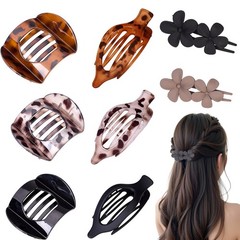 8 PCS Flat Hair Clips for Women, 3 Styles Lay 1 Count (Pack of 12), Black