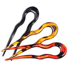 3 Pcs U Shaped Hair Sticks Acetate Hair Chopsticks Chignon Hair Stick