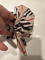 Burberry Icon Stripe Silk Scarf Scrunchie Hair Accessory New with Tag