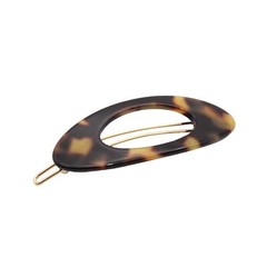 French Amie Oval Small 2 1/4” Celluloid Side Slide In Hair Barrette for Women