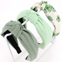 3 PCS Top Knot Headbands for Women Non-slip Head Bands Cute Green print Sprin…