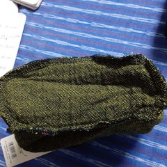 M.&KYOKO Check Pattern Pouch Gray Compact Size Fashion Accessory