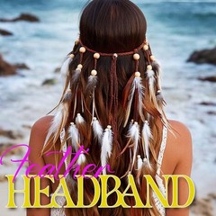 GORTIN Boho Feather Headband Gypsy Indian 1 Count (Pack of 1), White