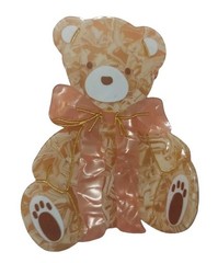 Piper K Teddy Bear With Pink Bow Hair Claw Clip