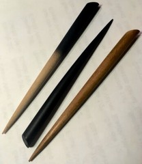 3 SINGLE 6″ Wood HAIR STICKS Black Brown & mixed with Oval top 14×10 top surface