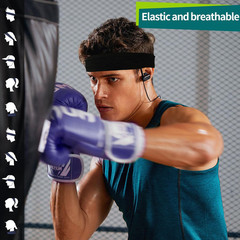 8 Pack Sport Headbands for Men & Women, Elastic Soft Fabric Non-Slip Hair Bands