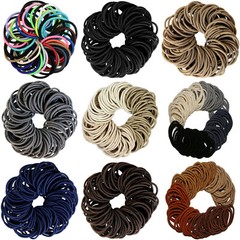 100 Pack Hair Elastics Ties Ponytail Holders Elastic Bands Sale Lot Black