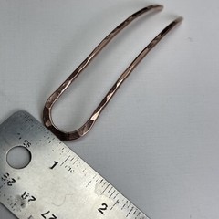 Small Curved Solid Metal, Copper Hair Stick, Shawl Pin